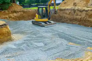 Une photo sur la préparation d'un terrain d'une maison